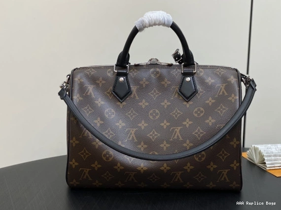 Aaa replica bags Louis Vuitton Dark 30 Soft Speedy 0801